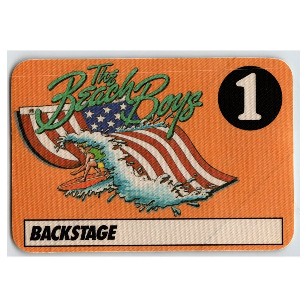 The Beach Boys Backstage Pass Sticker #1 Crack'n Peel US Flag Surf Waves Vintage